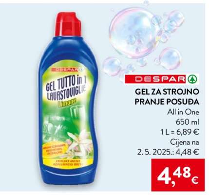 DESPAR Gel za strojno pranje posuđa