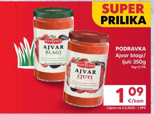 PODRAVKA AJVAR blagi ljuti 350g