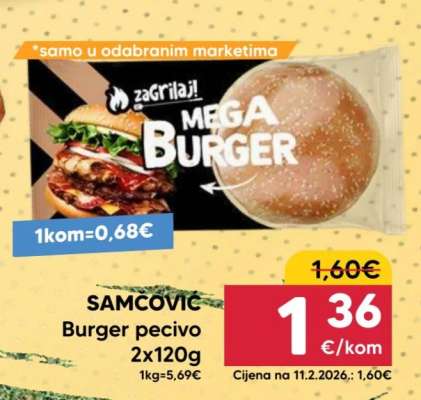 SAMCOVIC Burger pecivo 2x120g
