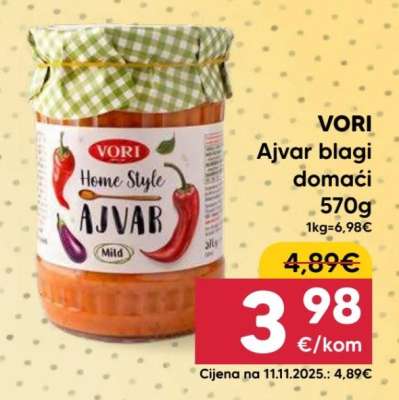 VORI Ajvar blagi domaći 570g