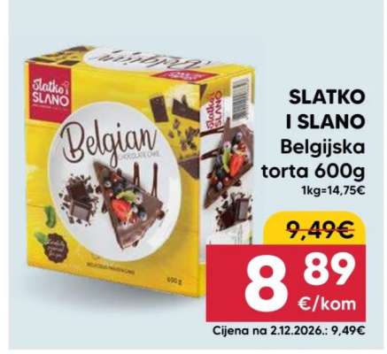 SLATKO I SLANO Belgijska torta 600g
