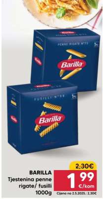 BARILLA Tjestenina Penne Rigate/Fusilli
