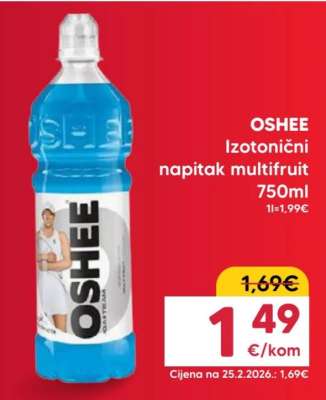 OSHEE Izotonični napitak multifruit 750ml