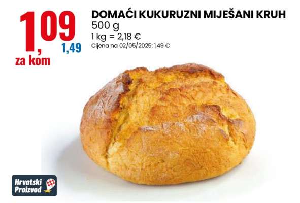 Domaći kukuruzni miješani kruh