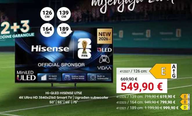 Hi-QLED HISENSE U7SE