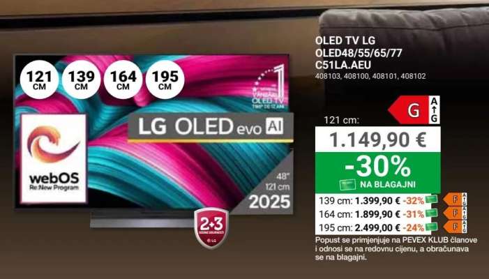 OLED TV LG OLED48/55/65/77 C51LA.AEU