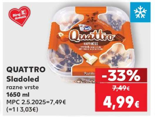 QUATTRO Sladoled razne vrste