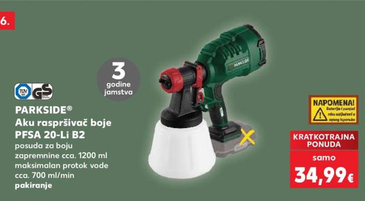 PARKSIDE® Aku raspršivač boje PFSA 20-Li B2