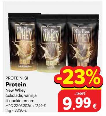 Protein New Whey čokolada, vanilija ili cookie cream
