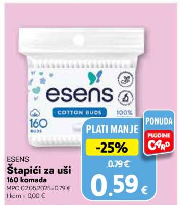 ESENS Štapići za uši 160 komada