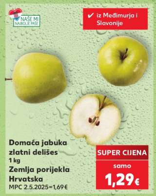 Domaća jabuka Zlatni delišes 1 kg