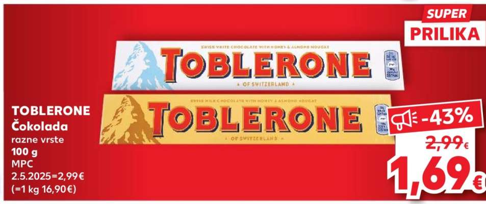 TOBLERONE Čokolada