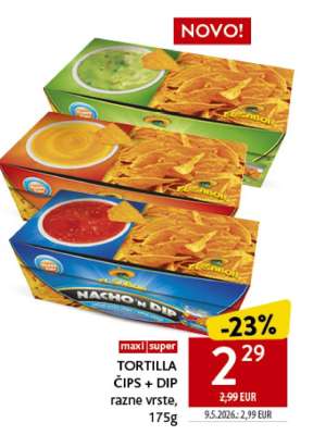 TORTILLA ČIPS + DIP razne vrste, 175g