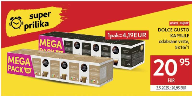DOLCE GUSTO KAPSULE odabrane vrste, 5x16/1