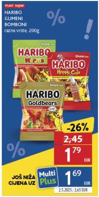 HARIBO GUMENI BOMBONI razne vrste, 200g