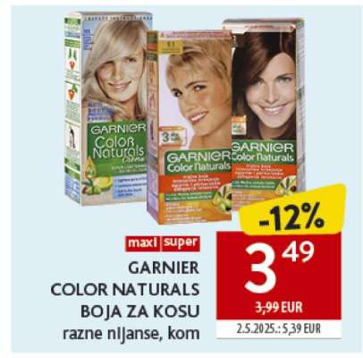 GARNIER COLOR NATURALS BOJA ZA KOSU razne nijanse, kom