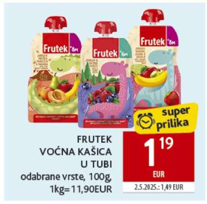 FRUTEK VOĆNA KAŠICA U TUBI