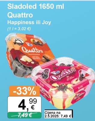 Sladoled 1650 ml Quattro