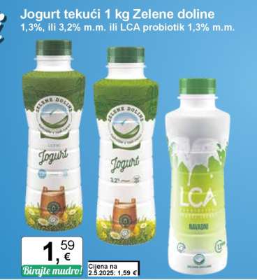 Jogurt tekući 1 kg Zelene doline