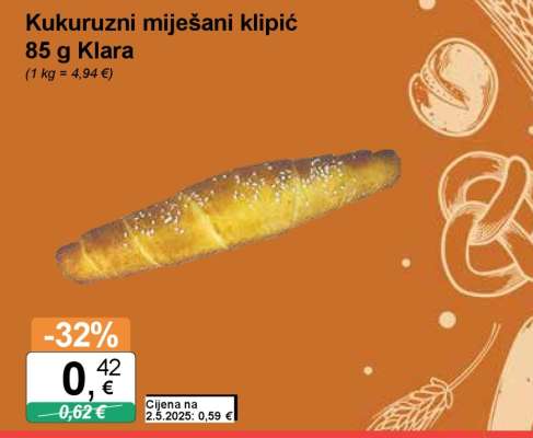Kukuruzni miješani klipić 85 g Klara