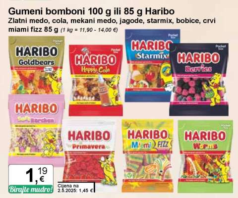 Gumeni bomboni 100 g ili 85 g Haribo