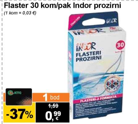 Flaster 30 kom/pak Indor prozirni