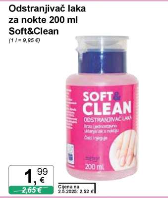 Odstranjivač laka za nokte 200 ml Soft&Clean