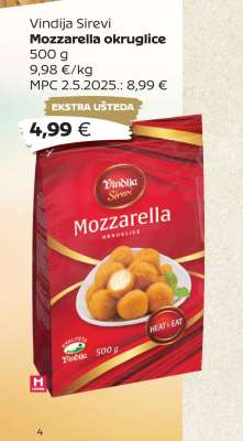 VINDIJA SIREVI Mozzarella okruglice