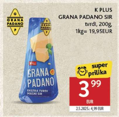 K PLUS GRANA PADANO SIR