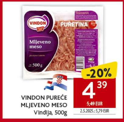 VINDON PUREĆE MLJEVENO MESO Vindija 500g