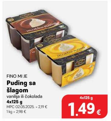 FINO MI JE Puding sa šlagom