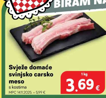 Svježe domaće svinjsko carsko meso