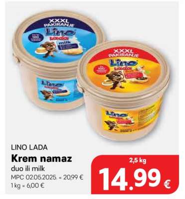 LINO LADA Krem namaz duo ili milk