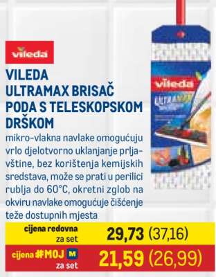 VILEDA ULTRAMAX BRISAČ PODA S TELESKOPSKOM DRŠKOM