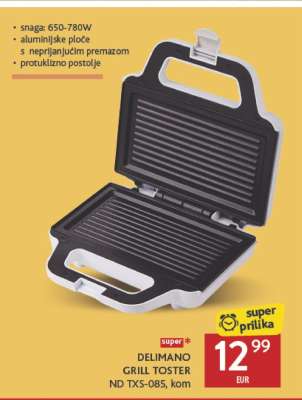 DELIMANO GRILL TOSTER ND TXS-085, kom
