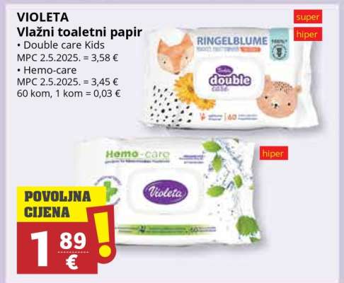 Violeta Vlažní toaletní papir