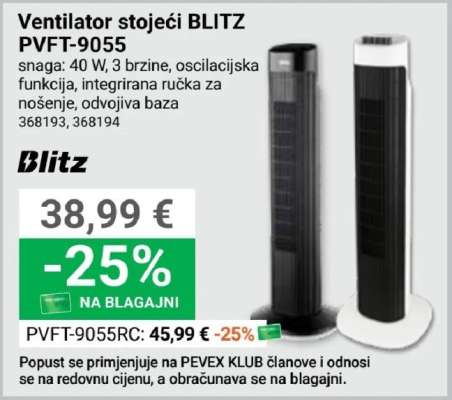 Ventilator stojeći BLITZ PVFT-9055