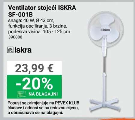 Ventilator stojeći ISKRA SF-001B