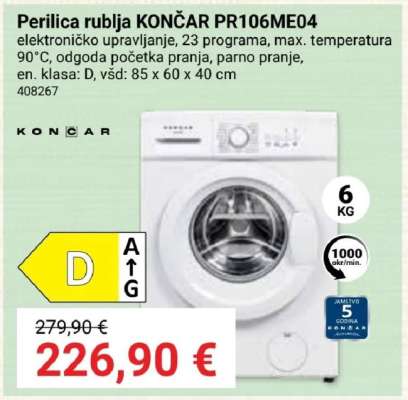 Perilica rublja Končar PR106ME04