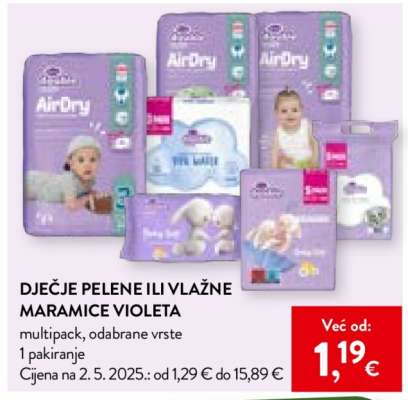 DJEČJE PELENE ILI VLAŽNE MARAMICE VIOLETA