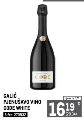 GALIĆ PJENUŠAVO VINO CODE WHITE