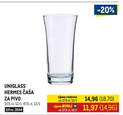 UNIGLASS HERMES ČAŠA ZA PIVO