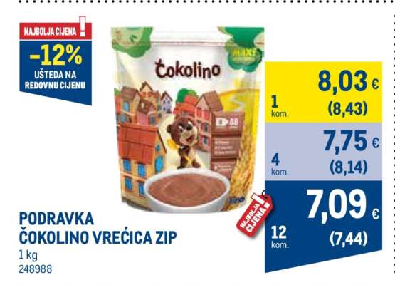 PODRAVKA ČOKOLINO VREĆICA ZIP