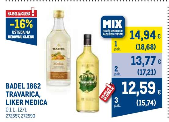 BADEL 1862 TRAVARICA, LIKER MEDICA