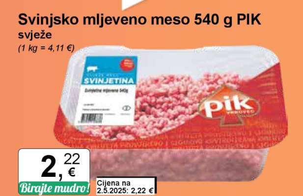 Svinjsko mljeveno meso 540 g PIK svježe