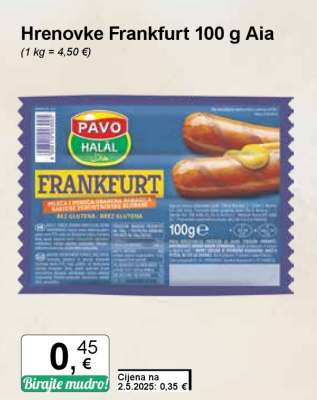 Hrenovke Frankfurt 100 g Aia