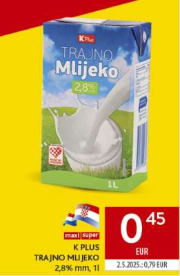 K PLUS TRAJNO MLIJEKO