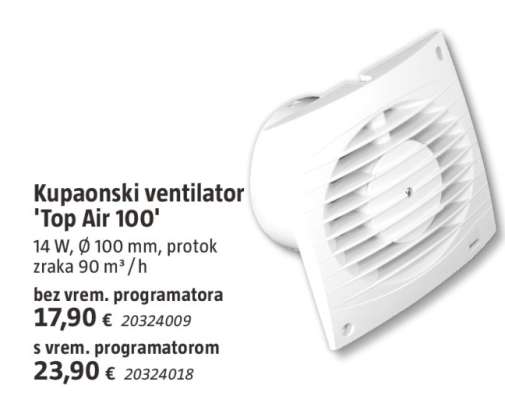 Kupaonski ventilator 'Top Air 100'