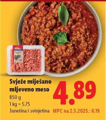 Svježe miješano mljeveno meso