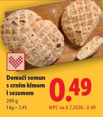 Domaći somun s crnim kimom i sezamom